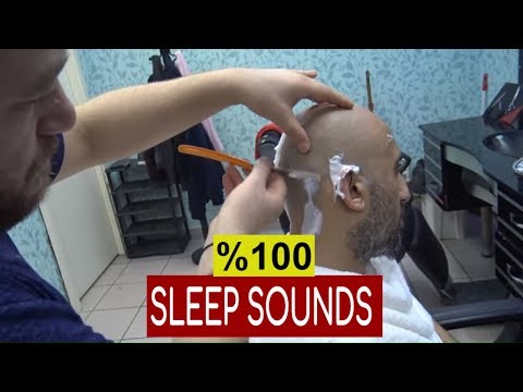 ASMR HEAD SHAVE= sleep sounds =NECK CRACK=shaved with razor=head massage=ASMR SHAVING=TURKISH BARBER