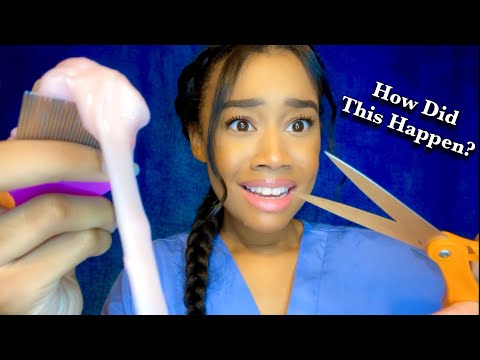 [ASMR] School Nurse Gets Gum Out of Your Hair | ASMR School Nurse Role-play