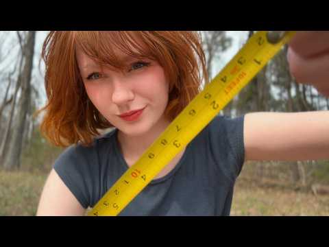 asmr - let me study you 📝 🔍 (outdoors) - measuring , writing , mumbling and inaudible whispers