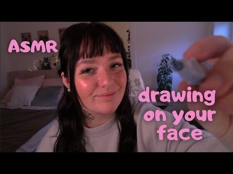 ASMR Drawing on your Face & Tongue Clicking | No Talking | Personal Attention