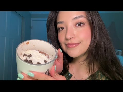 ASMR | Chocolate chip mug cake & coffee ☕️🤎