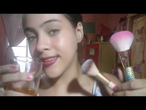 Asmr visual con brochas -tomando gaseosa-hablando y más ./ZOE yes Asmr