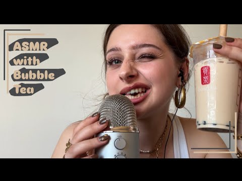 ASMR | Drinking Boba🧋(German) | Mouth Sounds & Up Close Whispering 