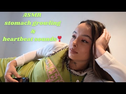 ASMR stomach growling and heartbeat 💓 (lots of white noise)