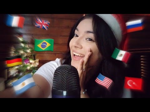 Saying SANTA CLAUS in 7 different languages and squishy sounds ASMR | Christmas Special 🌲♥️✨️