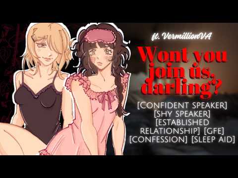 [FF4F] [ASMR RP] Your bossy girlfriend shares you with her shy friend (Cuddles) (GFE) (Sleep Aid)