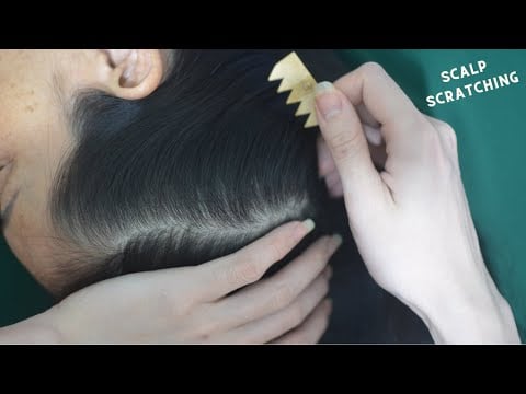ASMR Scalp Scratch No Talking, Relaxing Hair Sound With Parting, Combing For Relaxation