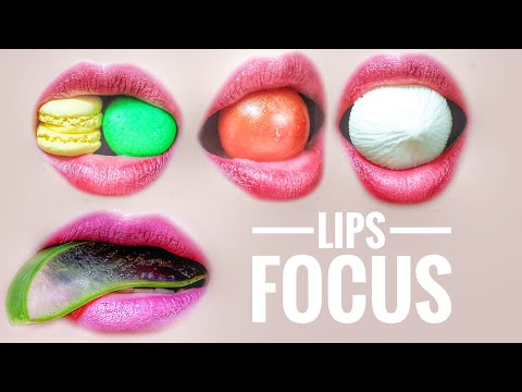 ASMR LIPS FOCUS COMPILATIONS , EATING SOUNDS | LINH-ASMR