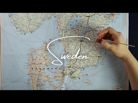 ASMR Hypnotic Tracing of a Map of Sweden while reading Place Names (soft spoken, Austrian accent)