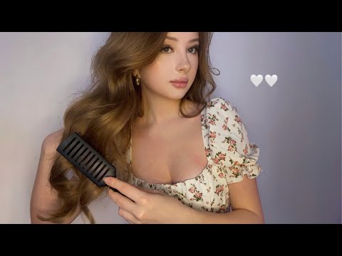 ASMR | Body Triggers 🤍 ( Fabric sounds, hair brushing, skin tapping/scratching)