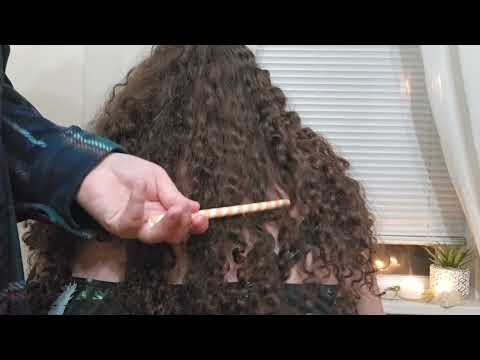 🩷 ASMR Back Attention & Curly Hair Play w/ Back Tracing & Soft Heart Powder Puff 🩷