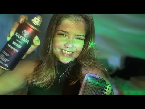 ASMR Fazendo Seu Penteado | Sons de Escova, Spray e Toques Relaxantes ✨