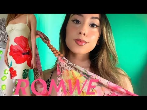 ASMR Clothing Haul Try on (Boots & more) ROMWE 🌺
