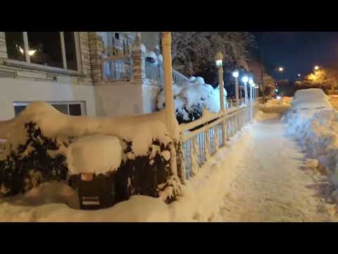 ASMR - Late Night Walk in the Snow - Canadian Streets - Winter Wonderland - Calming and so Peaceful!