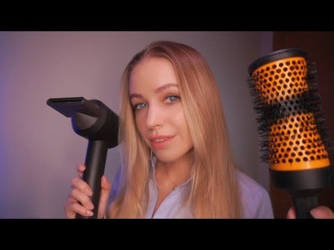 АСМР парикмахерская, укладка волос