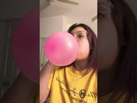 BALLOON ASMR | blowing a big pink balloon sounds #balloon #balloons