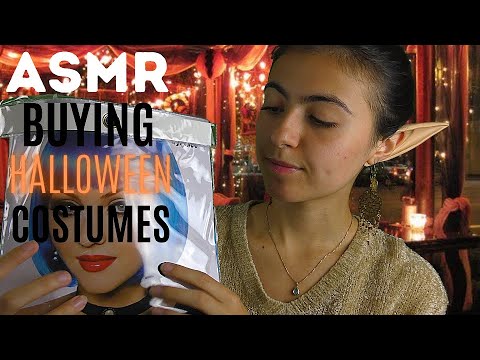 ASMR || buying costumes from a halloween shop