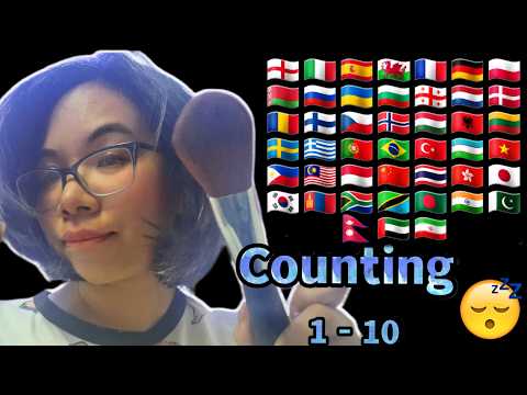 ASMR COUNTING IN 46 DIFFERENT LANGUAGES - 1 Hour for Sleep (Soft Speaking & Lens Brushing) 🌜😴
