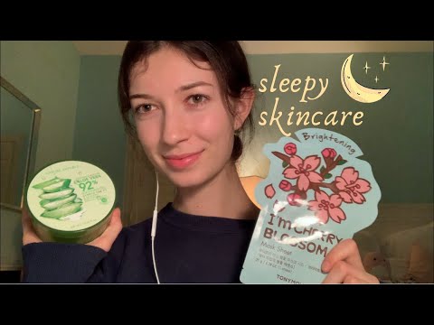 [ASMR Lofi] Sleepy skincare - tapping, tracing, whispered & soft spoken ramble