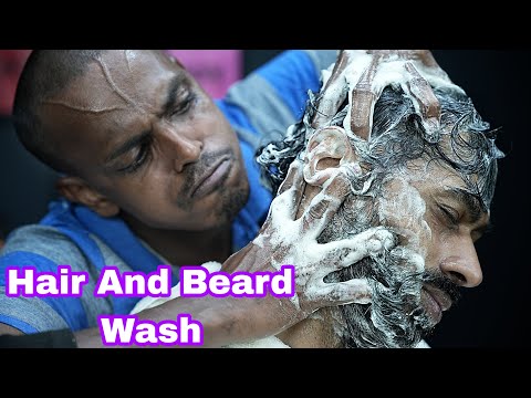 ASMR Hair And Beard Wash With Shampoo | ASMR Hair Wash | ASMR Beard Wash | ASMR Beard Scratching