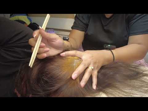 ASMR Hair Play for Sleep, Slow Brushing, dandruff removal Scalp Scratching Parting & Scalp Attention