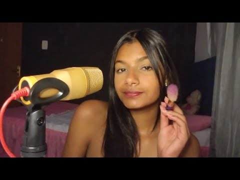 ASMR-TOQUES NA TELA COM PINCEL