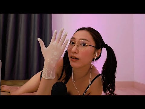 ASMR Latex Gloves XS Size Relax Sounds [ No Talking ] 🤍💋 - RAINIE ASMR
