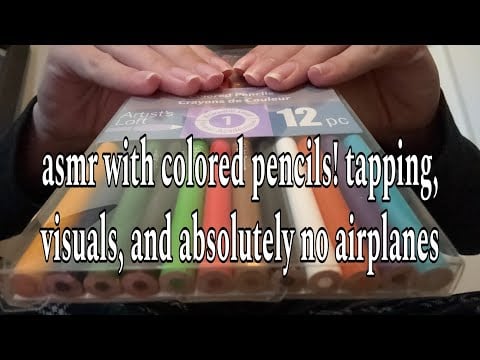 tapping and visual asmr with colored pencils || lofi asmr