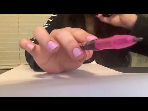 ASMR repeating and writing your names with gum chewing🍬 (writing, chewing, breathing, and talking)
