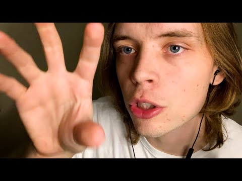 ASMR Sensitive Mouth Sounds & Face Touching Ear to Ear (pluck, scratch, hand movements, whispering)