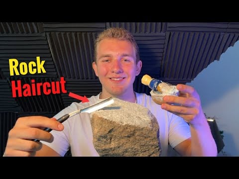 ASMR Giving a Haircut and Shave to a Rock