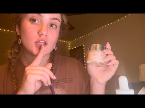 ASMR don’t wake my roommates night routine (whispers, tapping & paper❄️ scissor cutting triggers)🤫