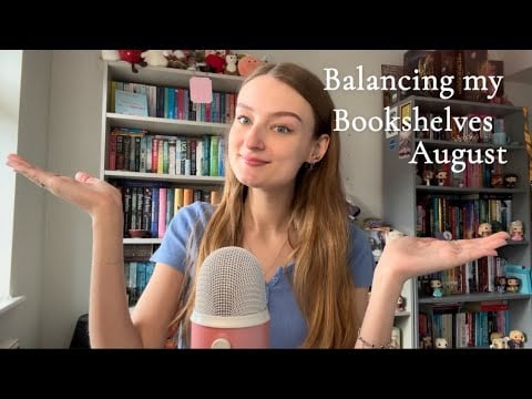 ASMR Balancing my Bookshelves For August (book triggers and whispers) 