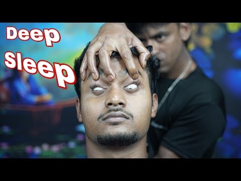 Indian Barber Doing ASMR Head Massage For Deep Sleep | Neck Crack | Head Scratching And Tapping ASMR