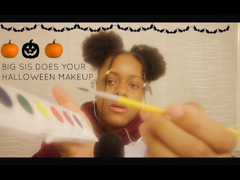 ASMR Big Sister Does Your Halloween Makeup Roleplay! (Pt. 2)