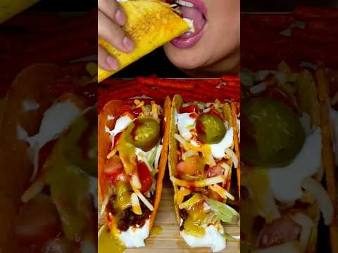Crunchy nacho cheese tacos #asmr #tacos #food #mukbang