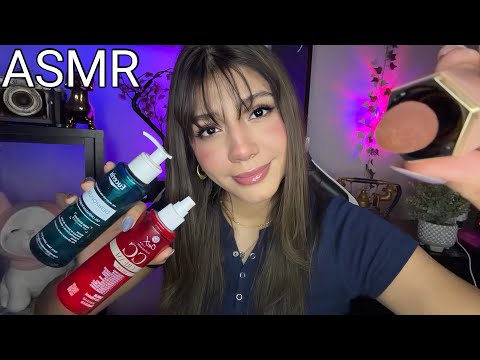 ASMR SPA / TE PREPARO PARA DORMIR EN TU CAMA (MAQUILLAJE, SKINCARE, PEINADO, REVISIÓN FACIAL)