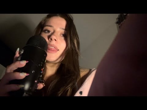 Old school ASMR (we’re chatting before bed) mouth sounds , clicky whispers , fabric scratching 