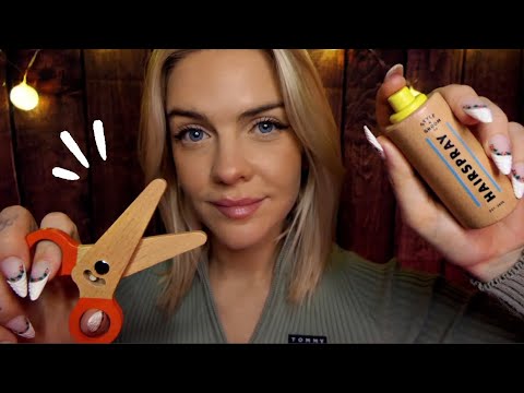 ASMR | une petite coupe au salon de coiffure ✂️ (bois, layered sounds)