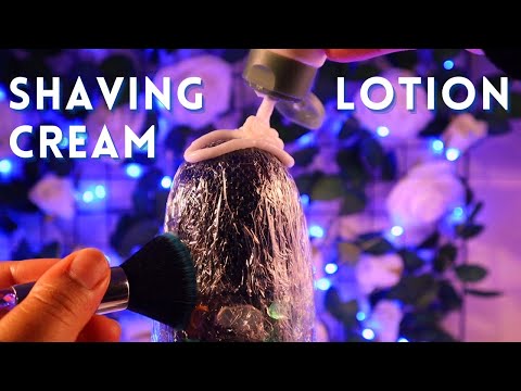 ASMR Lotion and Shaving Cream on Mic, Crinkles, Plastic Wrap, Mic Brushing, Tapping - No Talking