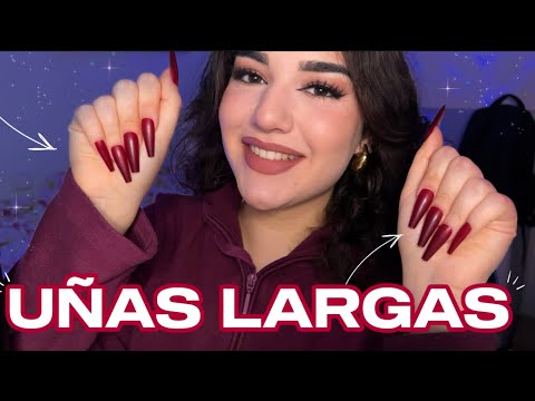 ASMR ME PONGO UÑAS LARGAS Y HABLAMOS 💗 