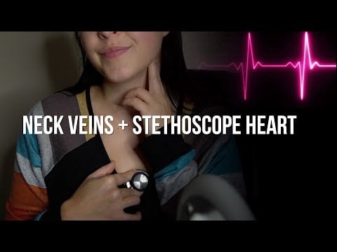 Happy Heartbeats Neck Veins And Stethoscope Heart | Female Heartbeat ASMR