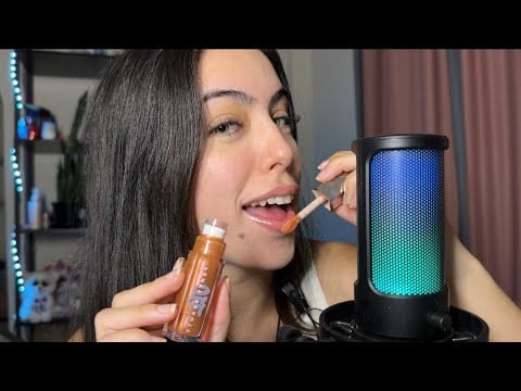 ASMR- TESTANDO GLOSSES- SONS MOLHADOS E SONS DE BOCA 
