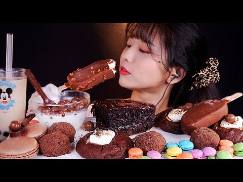 ASMR 직접만든 초코케이크와 다양한 초코디저트 먹방 CHOCOLATE CAKE MUKBANG