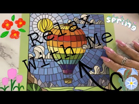 ASMR VISUAL & SOUND TRIGGERS: HOT AIR BALLOON STICKER PUZZLE  #307