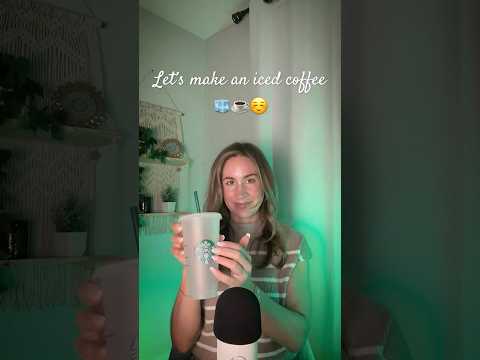 ASMR | Let’s make an iced coffee 🧊☕️💕 #icedcoffeeasmr #coffeesounds