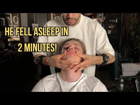 He Almost Fell Asleep | Gentle Face & Neck ASMR Massage