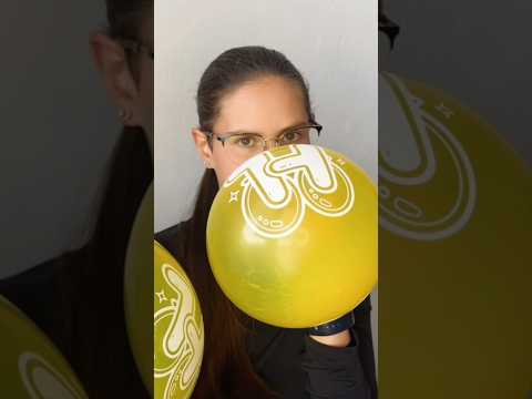 Cute ASMR W Yellow Balloon #asmr # #balloon #poppballons #blowing