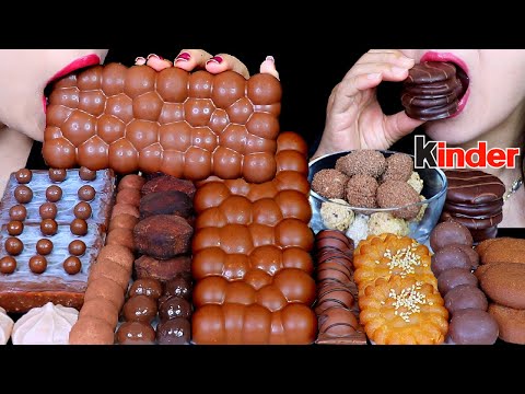 ASMR GIANT BUBBLY MILKA CHOCOLATE, KINDER CHOCO CEREAL, CRUNCH ICE CREAM, MARSHMALLOW JELLY, CAKE 먹방