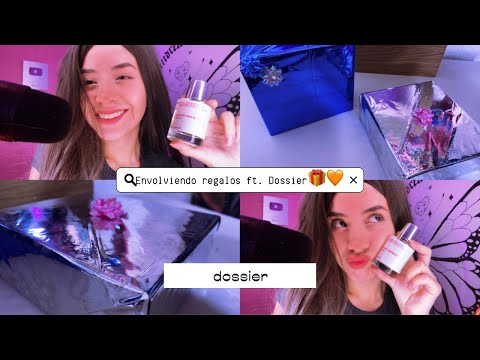 Envolviendo regalos ft. Dossier 🧡⭐️ | Sonidos de papel + tapping | Andrea ASMR 🦋 #dossierperfumes